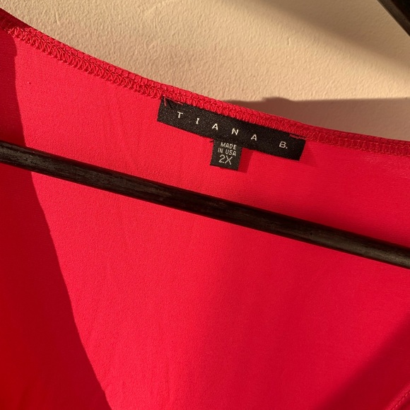 NWT / Tiana B. / Bright Pink / Wrap Style / Fitted / Midi Dress - Picture 6 of 10